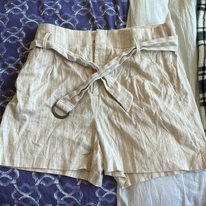 Banana Republic High Waisted Wide Leg Striped Shorts